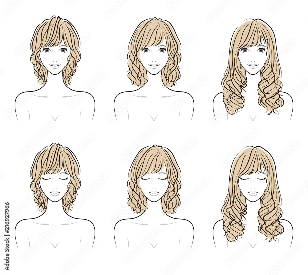 ヘアスタイルのイラスト Stock Vector Adobe Stock