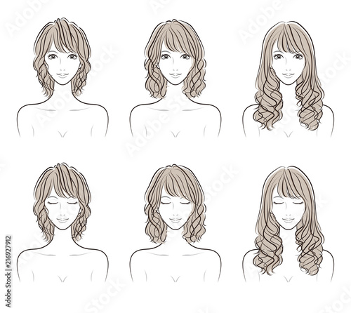 ヘアスタイルのイラスト