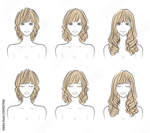 ヘアスタイルのイラスト