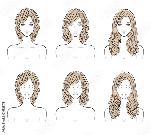 ヘアスタイルのイラスト