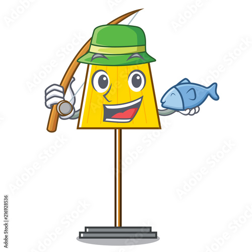 Fishing floor lamp mascot cartoon