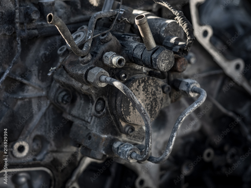 engine closeup parts, valves, bolts engine closeup parts, valves, bolts