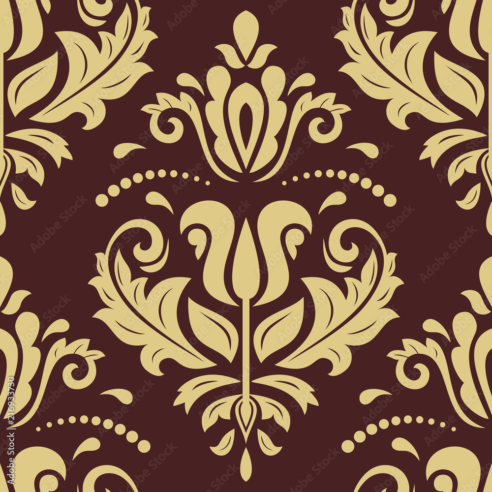 Orient vector classic brown and golden pattern. Seamless abstract background with vintage elements. Orient background. Ornament for wallpaper and packaging Orient vector classic brown and golden pattern. Seamless abstract background with vintage elements. Orient background. Ornament for wallpaper and packaging