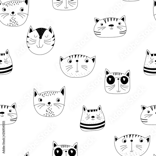 Monochrome background with funny cats
