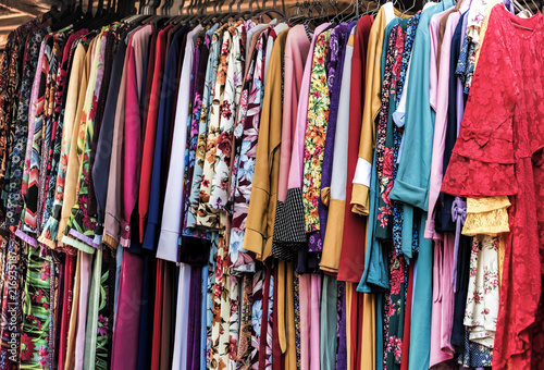 Various of woman dress in traditional market © sadagus