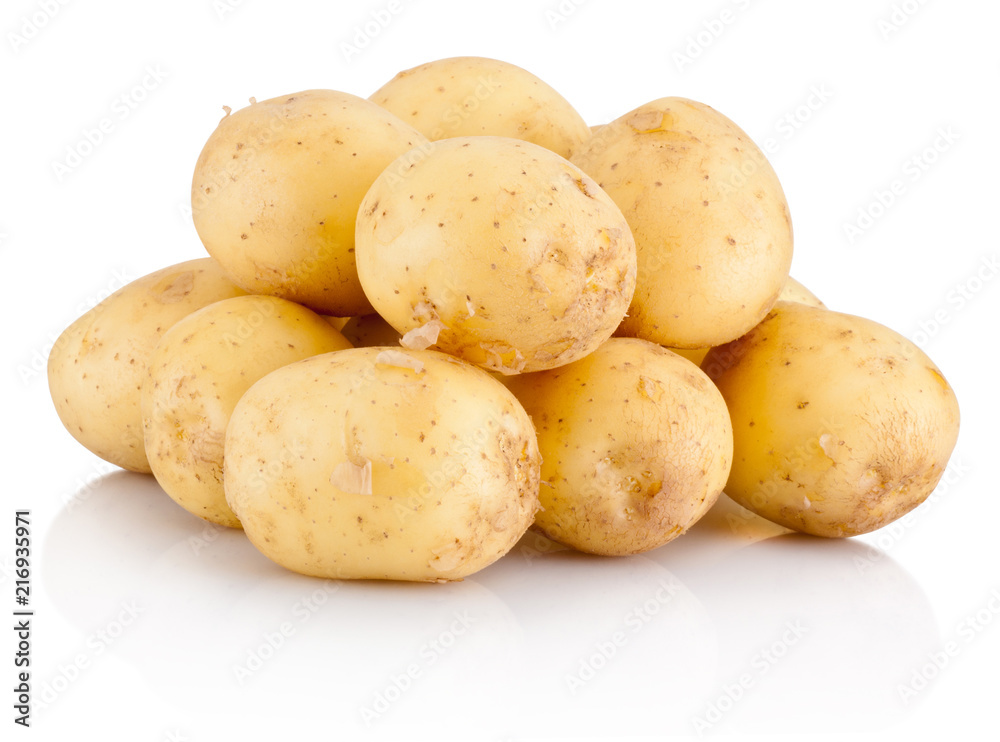 New potato isolated on white background New potato isolated on white background