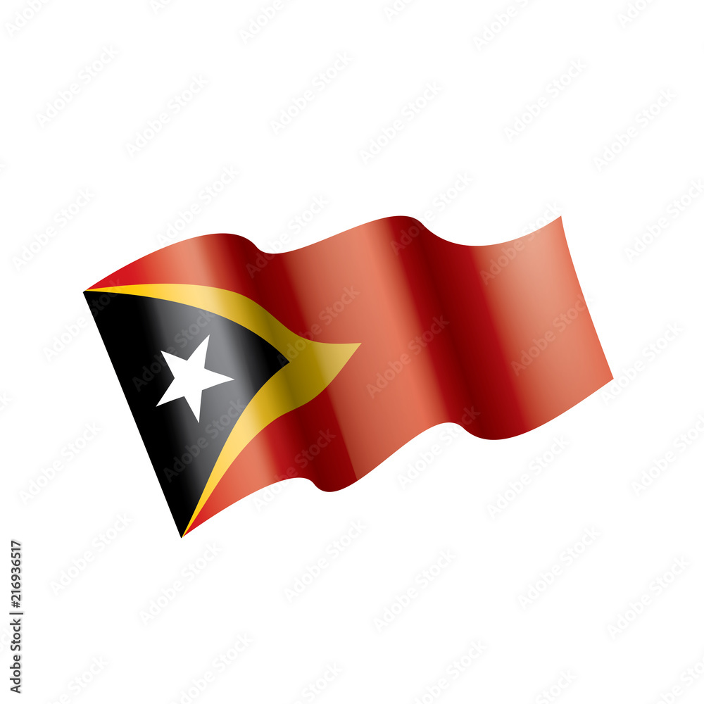 east timor flag, vector illustration on a white background east timor flag, vector illustration on a white background