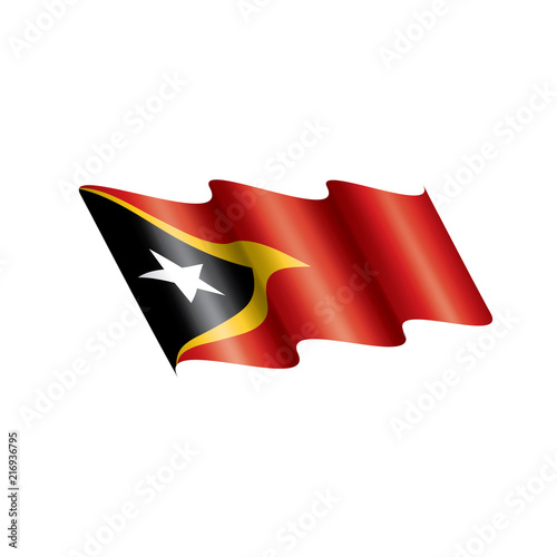 east timor flag, vector illustration on a white background