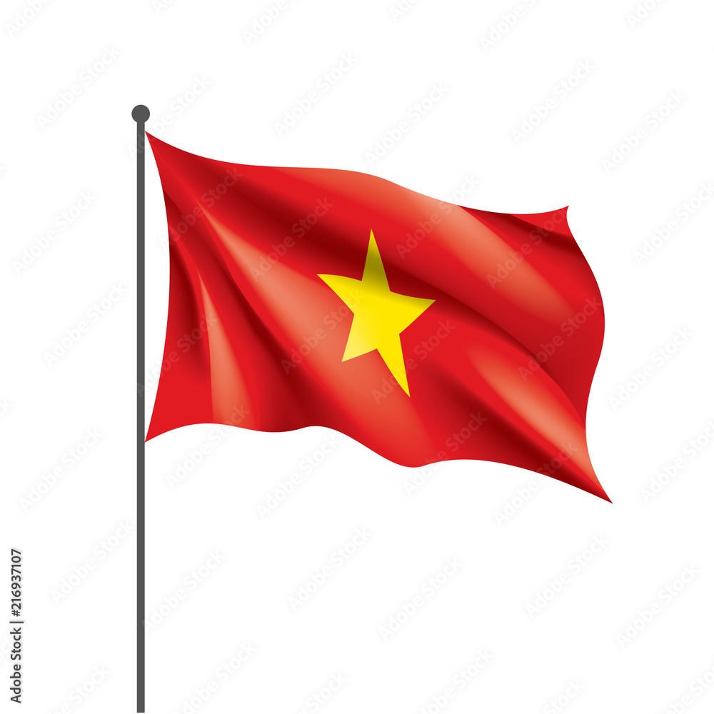 Vietnam flag, vector illustration on a white background Vietnam flag, vector illustration on a white background