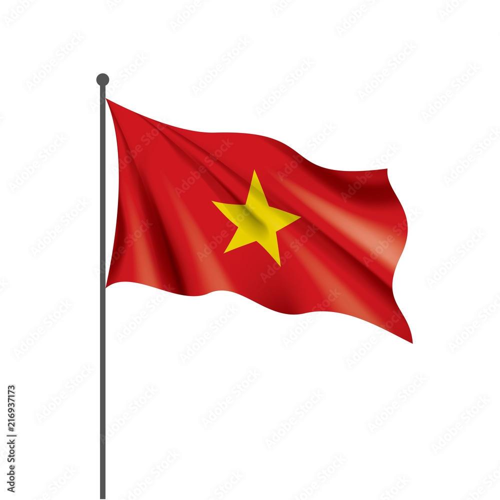 Vietnam flag, vector illustration on a white background Vietnam flag, vector illustration on a white background