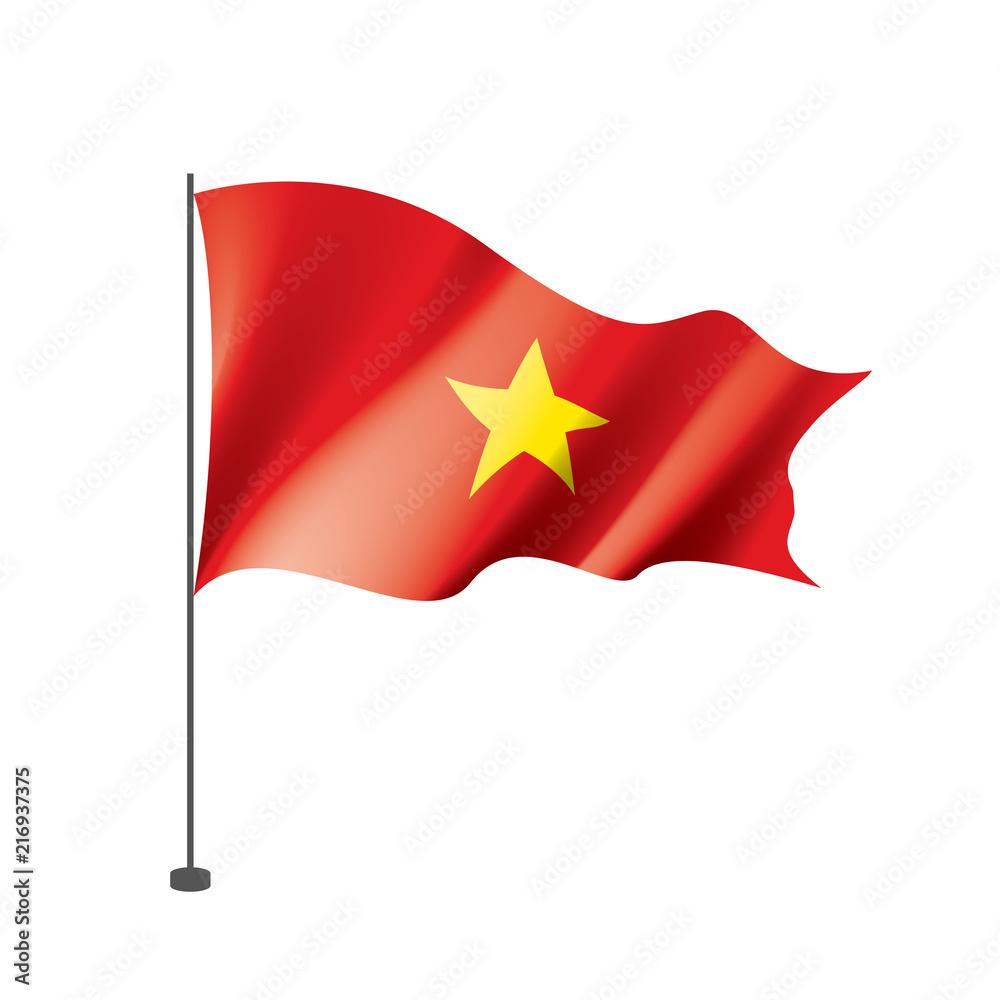 Vietnam flag, vector illustration on a white background Vietnam flag, vector illustration on a white background