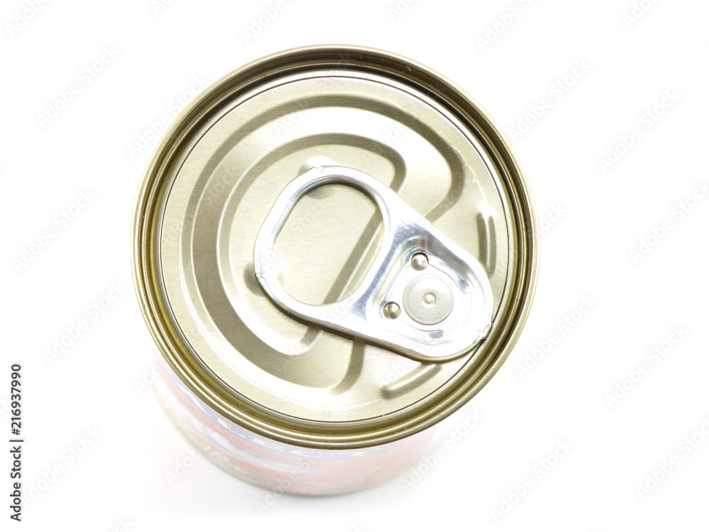 metallic can on white background view from the top metallic can on white background view from the top