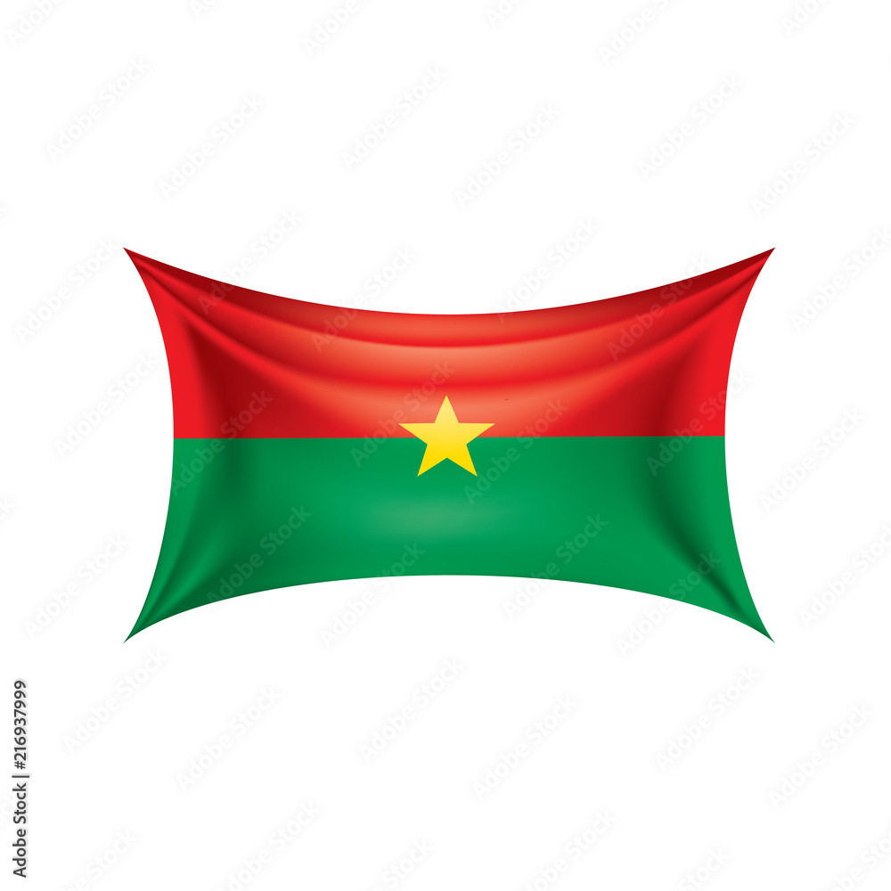 Burkina Faso flag, vector illustration on a white background Burkina Faso flag, vector illustration on a white background