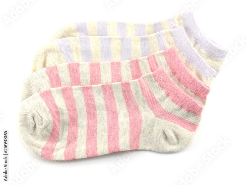collection of colored socks isolate on white background