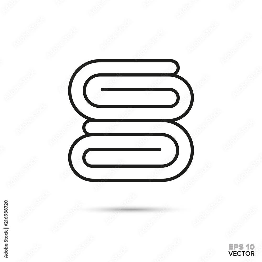 Stacked towels vector icon. Spa and personal hygiene symbol. Stacked towels vector icon. Spa and personal hygiene symbol.