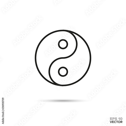 Yin and yang vector icon. Zen, meditation and harmony symbol.