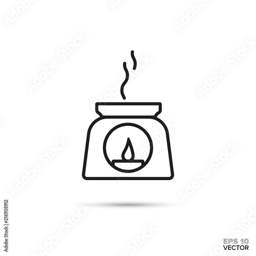 Incense burner vector icon. Spa and aromatherapy symbol.