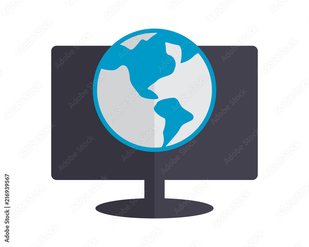 globe monitor planet earth world image vector icon logo globe monitor planet earth world image vector icon logo