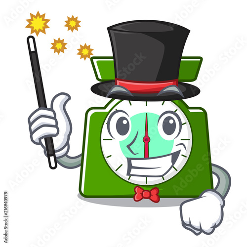 Magician kitchen scale mascot cartoon