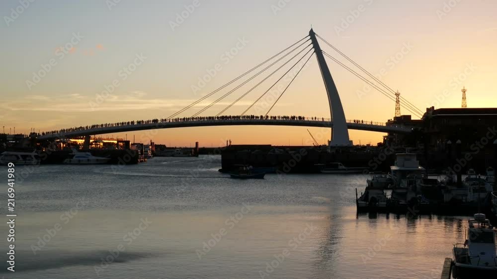 Sunset at lover's bridge in Tamsui, Taipei, Taiwan. Sunset at lover's bridge in Tamsui, Taipei, Taiwan.