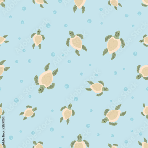 Fototapeta pattern with cartoon tortoises