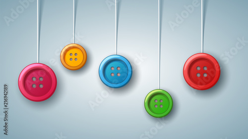 Sewing batton - color set. Vector eps 10