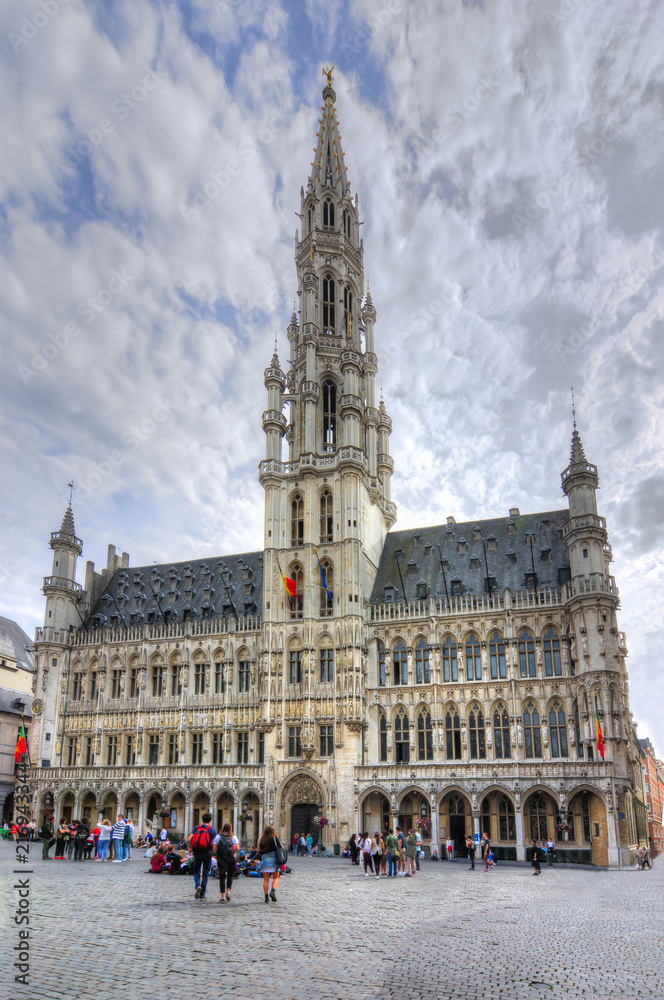 Brussels City Hall on Grand Place square, Belgium