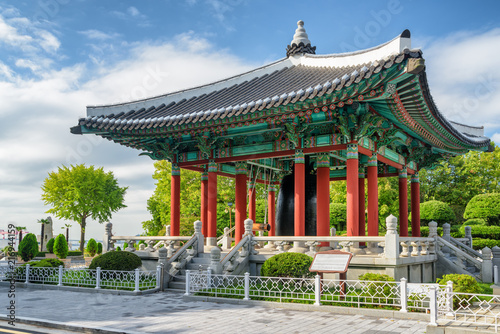 Amazing bell pavilion at Yongdusan Park of Busan, South Korea