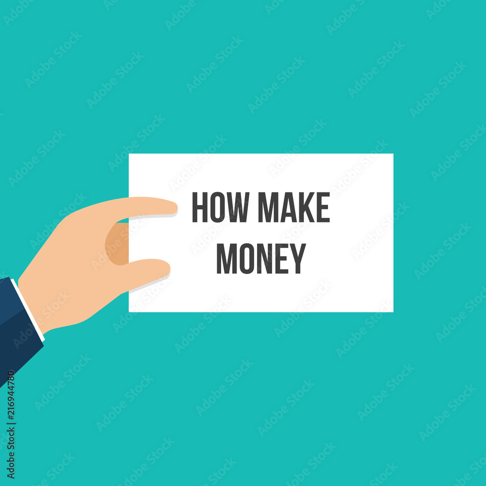 Man showing paper HOW MAKE MONEY Man showing paper HOW MAKE MONEY