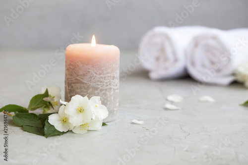 Spa still life with candle