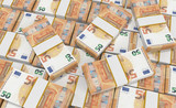 3D realistic render of 50 Euro Money. euro cash background. Euro Money Banknotes
