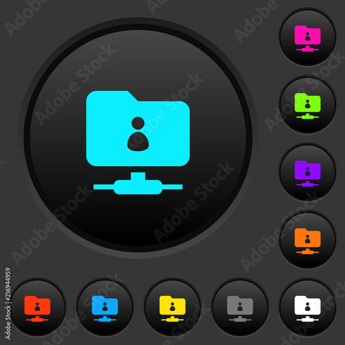 FTP directory owner dark push buttons with color icons