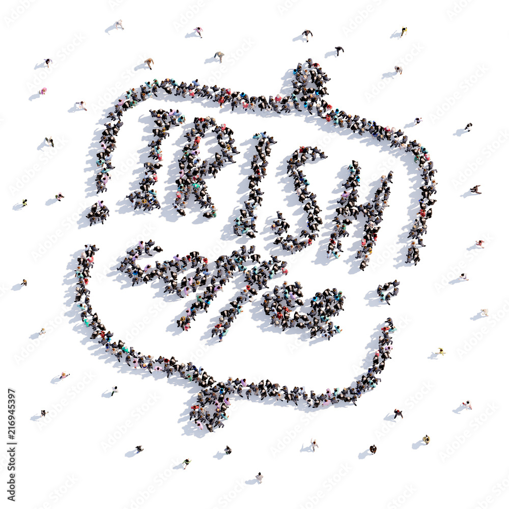 A lot of people form irish coffee , icon . 3d rendering.