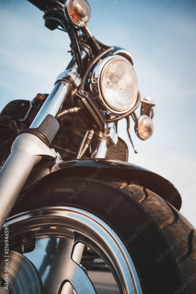 motorcycle closeup. freedom.