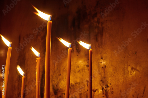 Candles on an orthodox church. photo