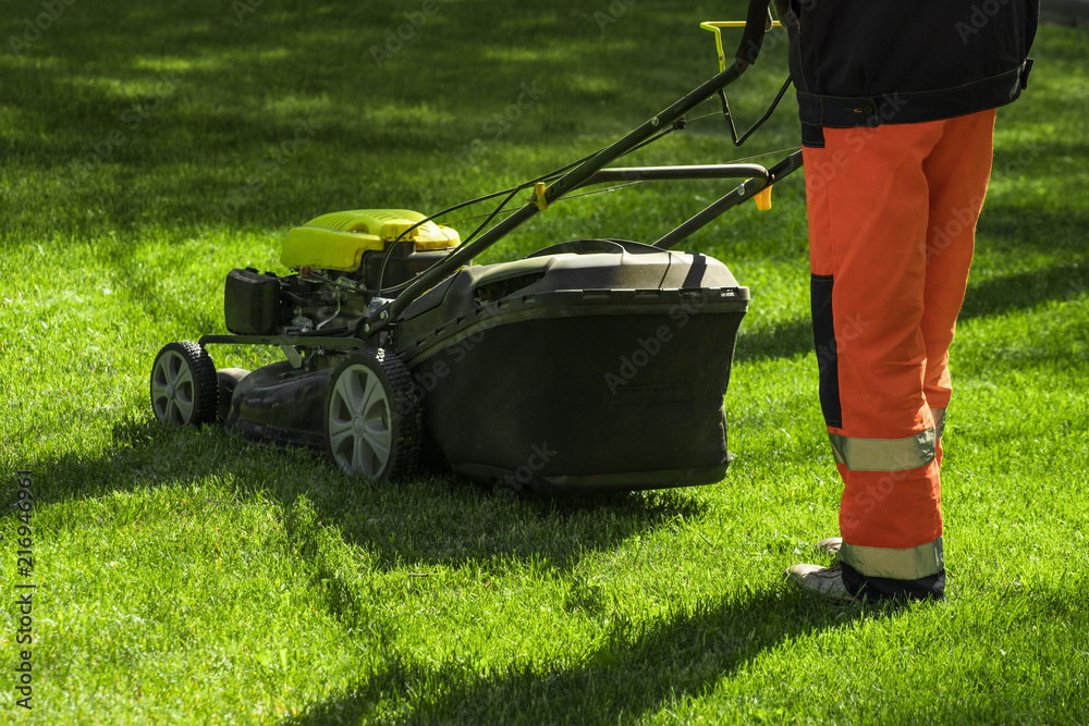 lawn mover worker