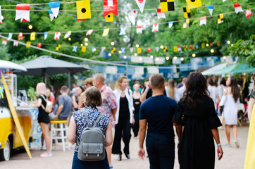Odessa, Ukraine - July 07, 2018: Food Festival in Odessa, Ukraine. A lot of people attend an annual event dedicated to street food from suppliers and local restaurants.
