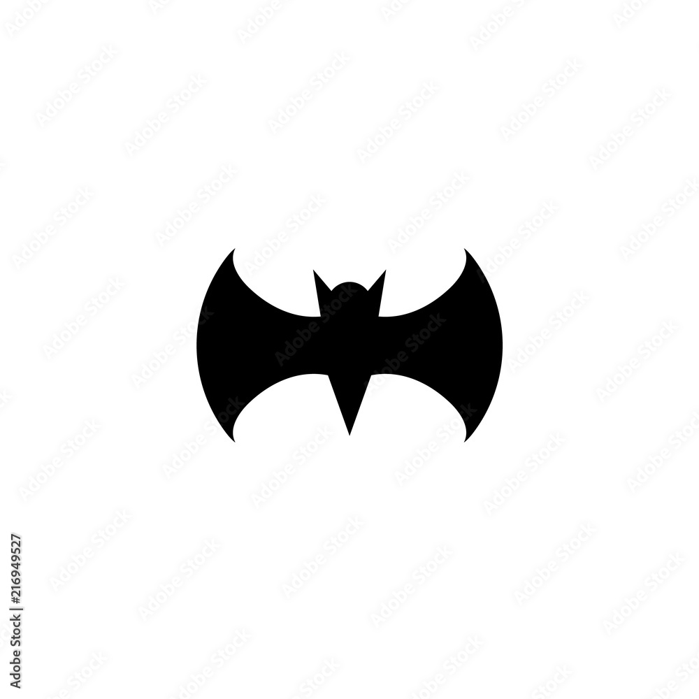 black bat icon isolated on white background. black bat icon isolated on white background.