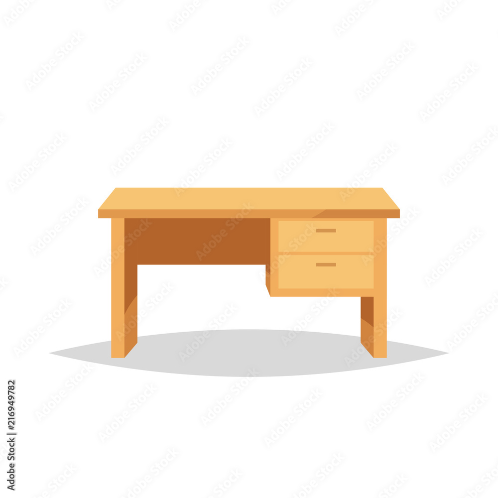 Office desk vector isolated illustration Office desk vector isolated illustration