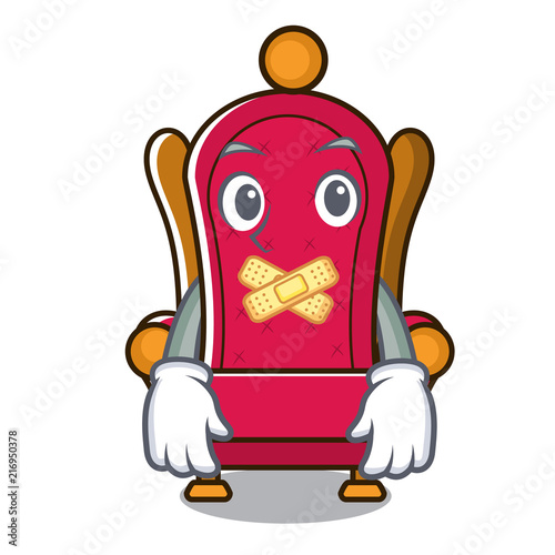 Silent king throne mascot cartoon