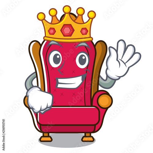 King king throne mascot cartoon
