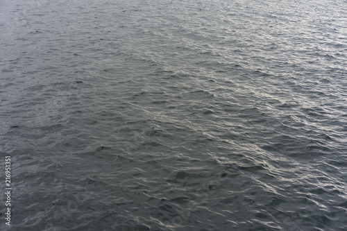 background - lake water with waves on a cloudy day