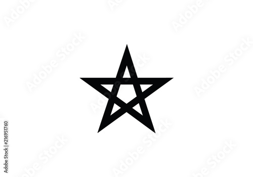 Morocco national symbol star 5 point black vector illustration