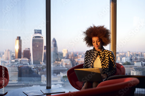 Businesswoman in an office in London