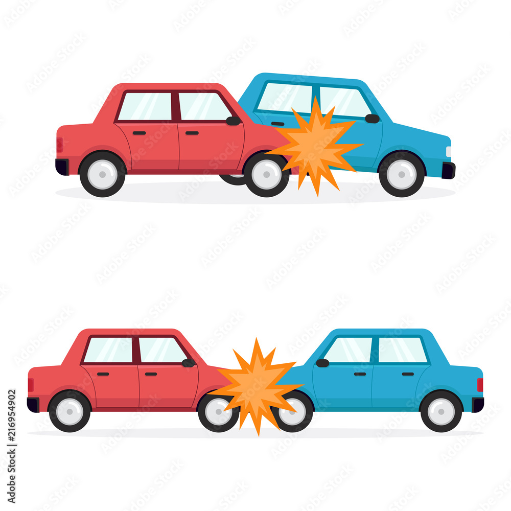 Car accident vector design illustration, car transport accidents hit car