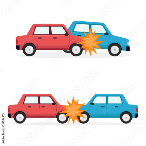 Car accident vector design illustration, car transport accidents hit car