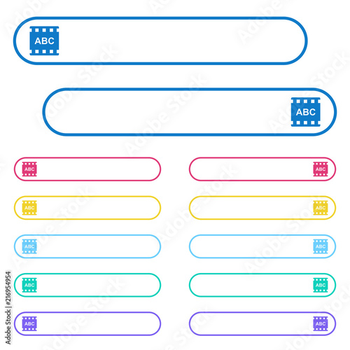 Movie subtitle icons in rounded color ghost buttons