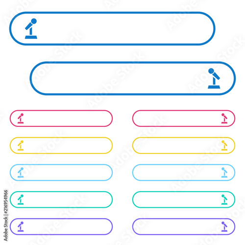 Microphone with stand icons in rounded color ghost buttons