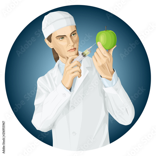 Doctor does gmo modification to an apple