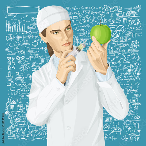 Doctor does gmo modification to an apple